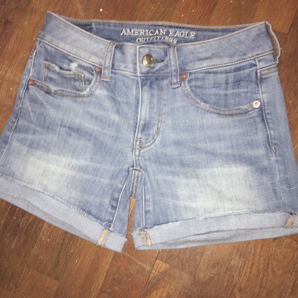 american eagle midi denim shorts
